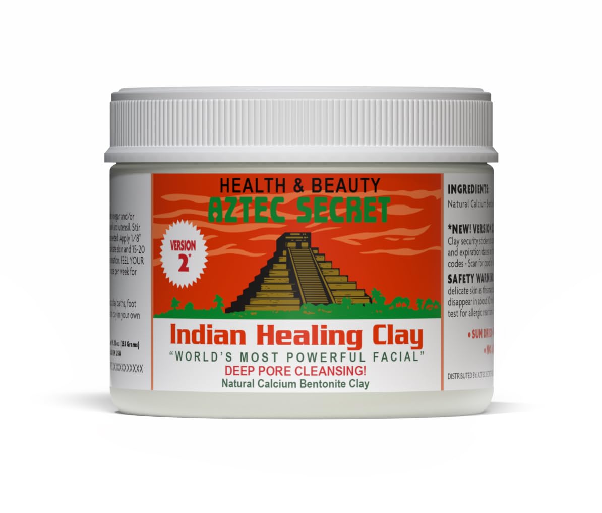 Pot d'argile indienne Aztec Secret 340g vue de face