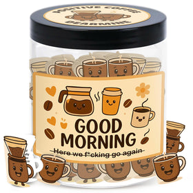 Pot de Café Positif DEARMINE avec 60 cartes d'affirmation en vue de face