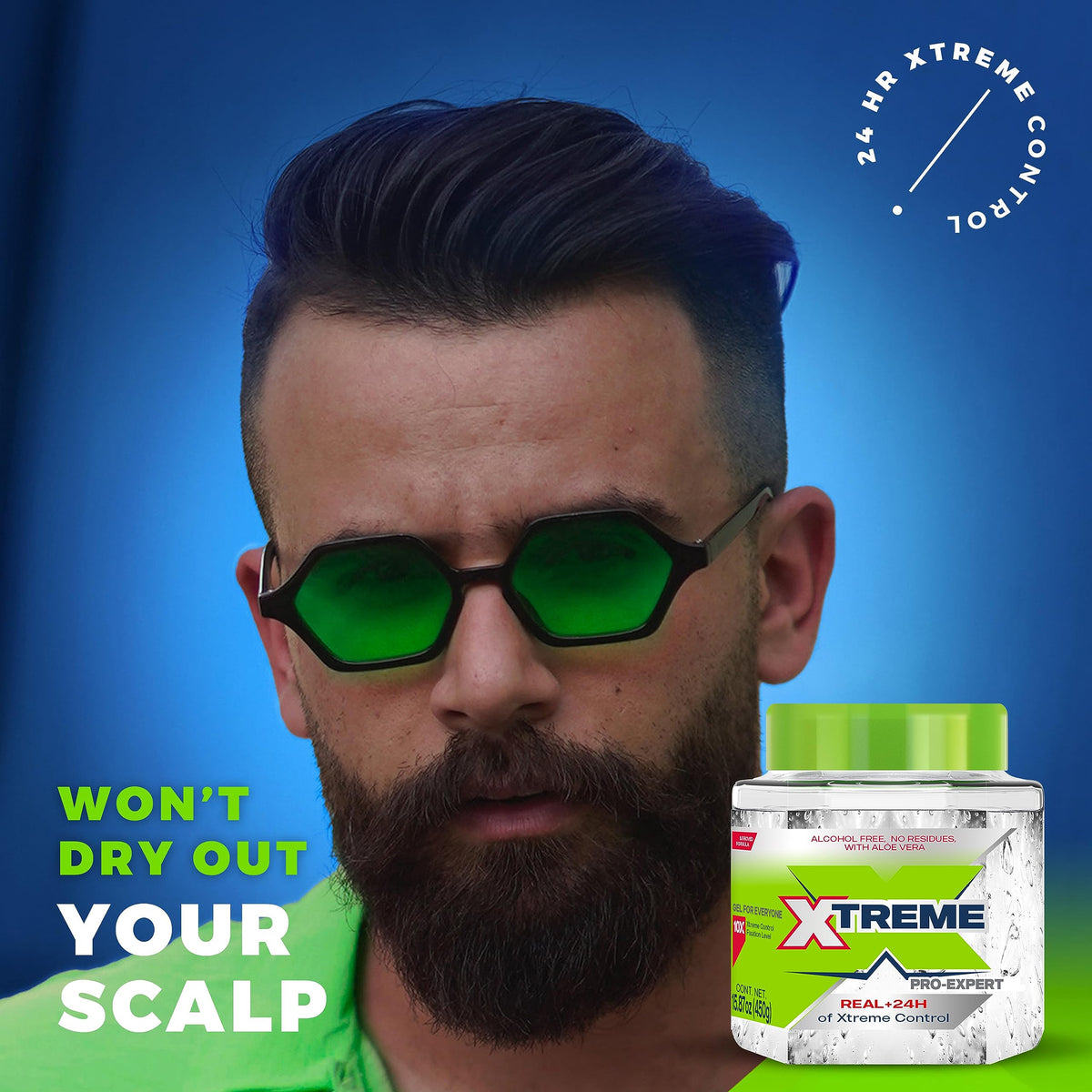 Pot de gel coiffant Xtreme avec étiquette visible