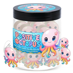 Pot Octopus Positif avec couvercle et cartes d'affirmation à l'intérieur