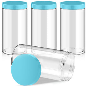 Pot rond en plastique bleu Patelai avec couvercle vissé