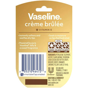 Pots de baume à lèvres Vaseline Crème Brûlée ouverts