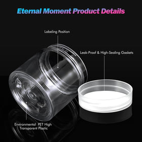 Pots en plastique 2 OZ de Eternal Moment sur une étagère