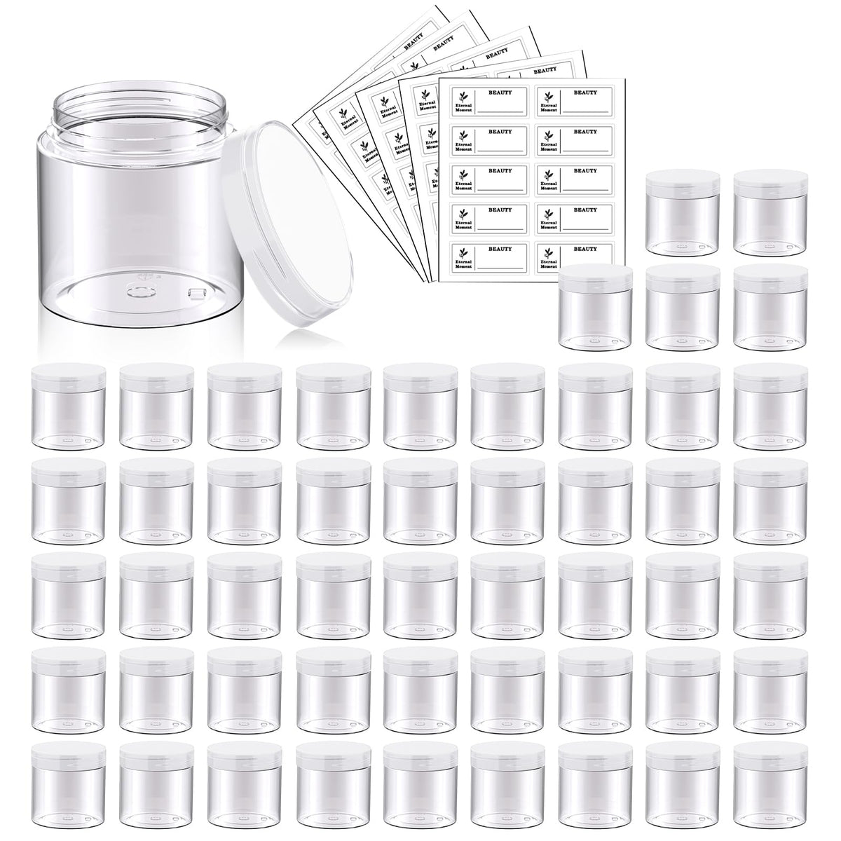 Pots en plastique Eternal Moment 2 OZ avec couvercles transparents