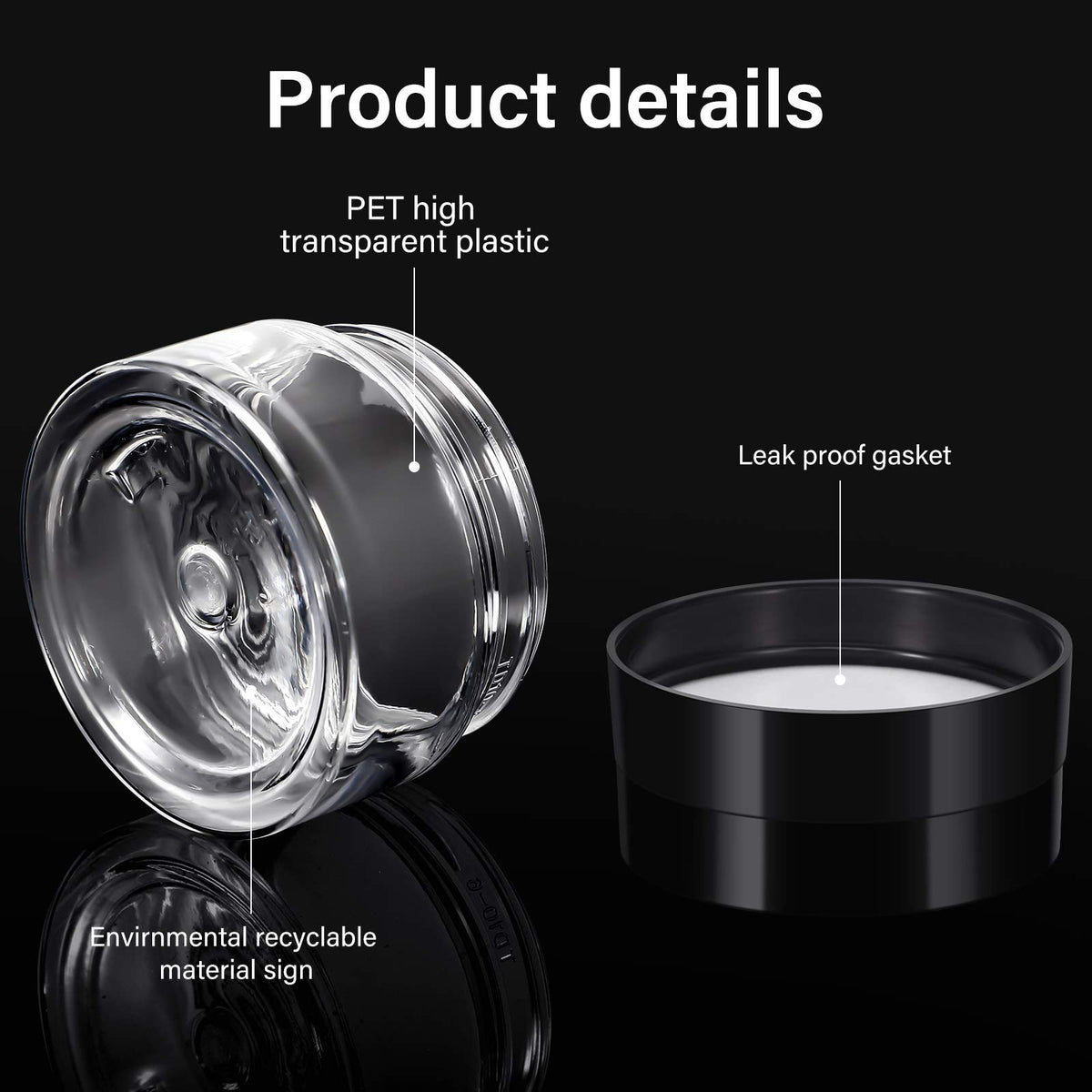 Pots en plastique Patelai avec couvercles en place