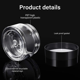 Pots en plastique Patelai avec couvercles en place