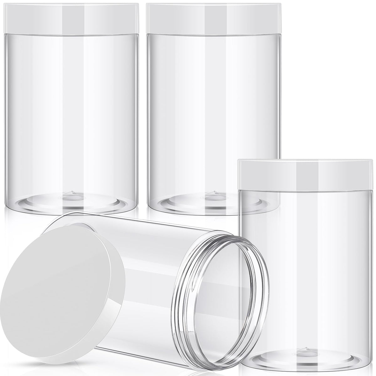 Pots en plastique Patelai de 27 oz avec couvercles transparents