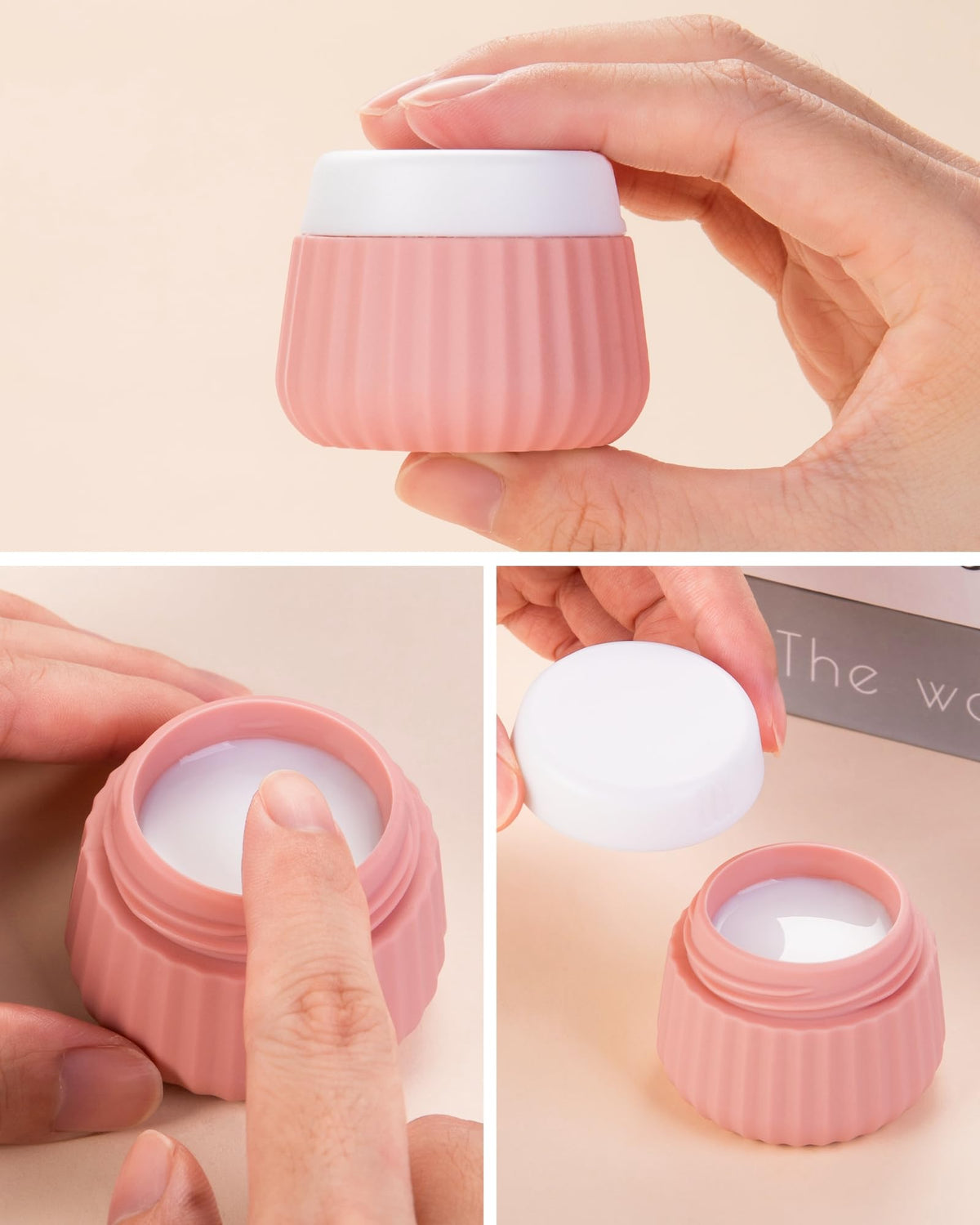Pots en silicone Mrsdry pour crèmes avec couvercle