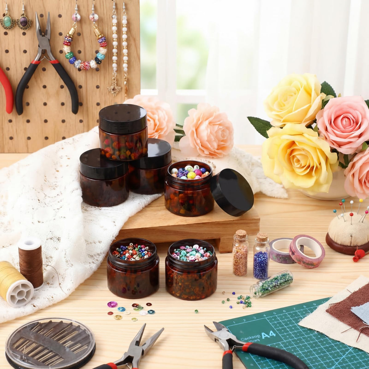 Pots Patelai 2 oz en plastique, utilisation pour le stockage de crèmes