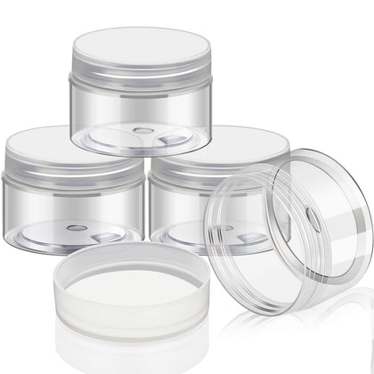Pots ronds en plastique Patelai avec couvercles transparents vue de face