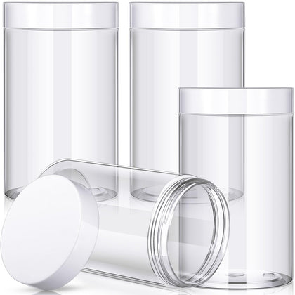 Pots ronds en plastique Patelai de 32 oz avec couvercles blancs