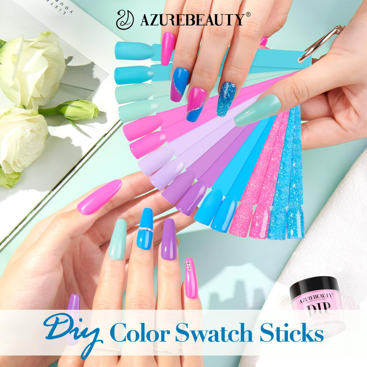 Poudre à ongles AZUREBEAUTY en plusieurs couleurs