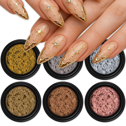 Poudre à ongles chrome Artdone 6PCS avec différentes couleurs