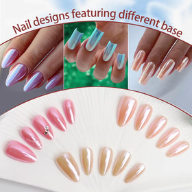 Poudre à ongles chromée Artdone sur un fond coloré