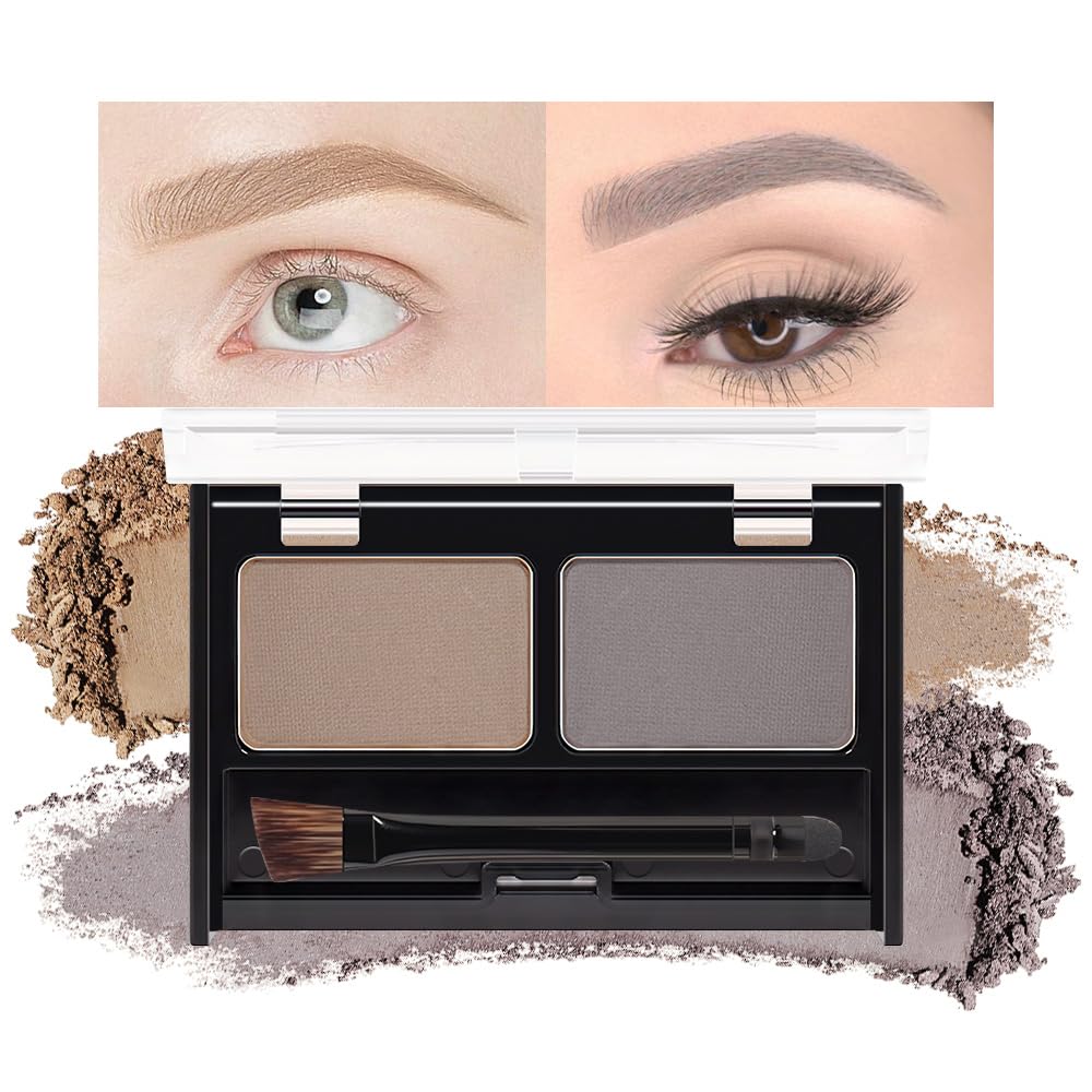 Poudre à sourcils FeiCuiYun compact marron moyen ouvert