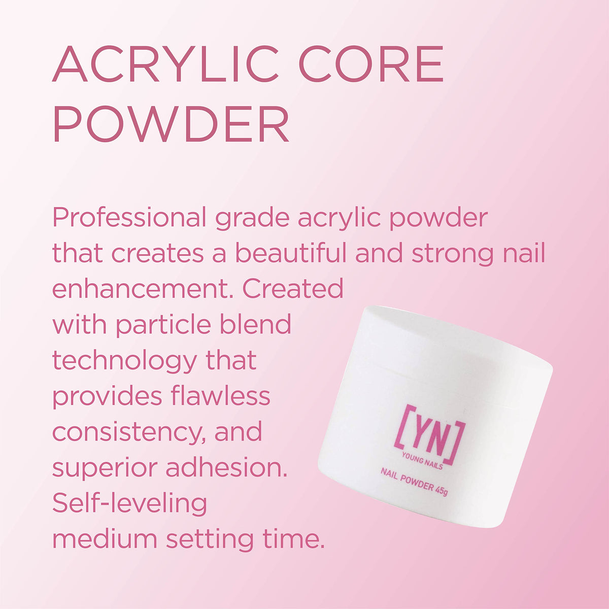 Poudre acrylique claire Young Nails 45g emballage