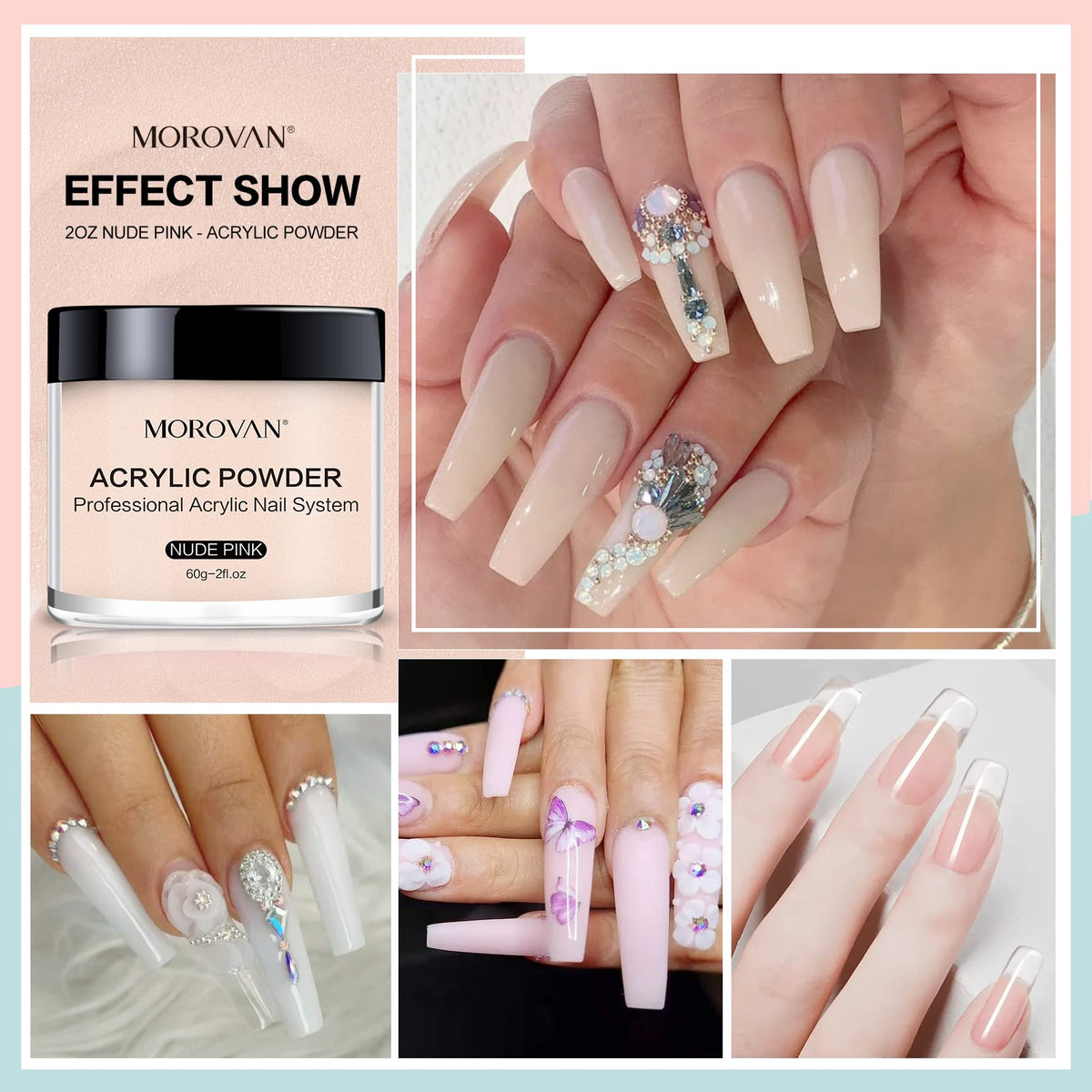 Poudre acrylique Morovan couleur blanche en pot