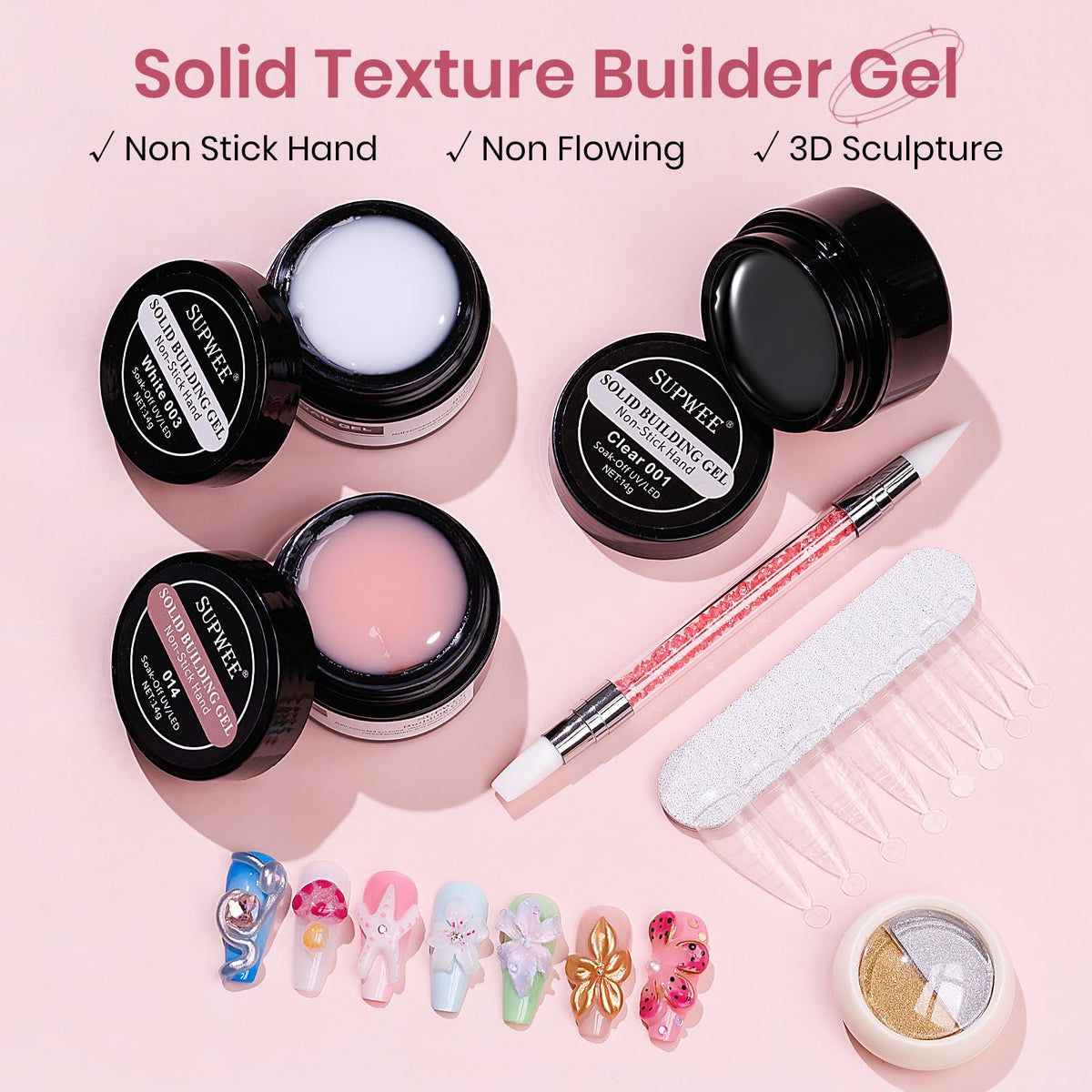 Poudre chrome argentée et dorée incluse dans le kit SUPWEE