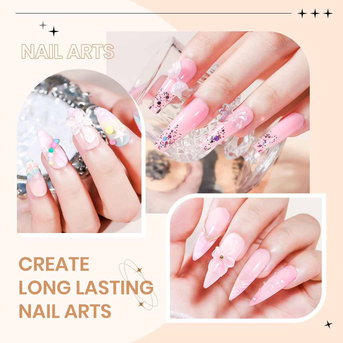 Poudre chrome argentée et dorée pour ongles