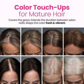 Poudre de Couverture Instantanée Cheveux PROMETICS en action sur cheveux