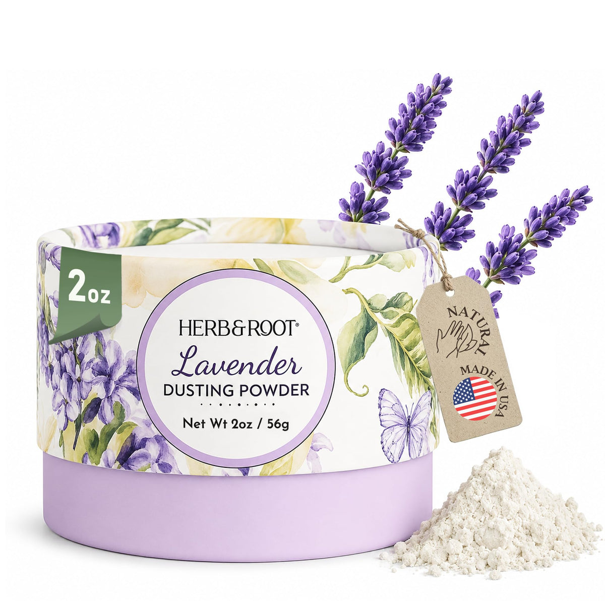 Poudre de Lavande Herb & Root 100g vue de face avec emballage