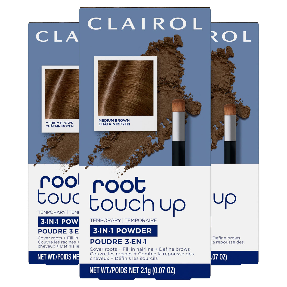 Poudre de retouche racines Clairol Brun Moyen avant ouverture