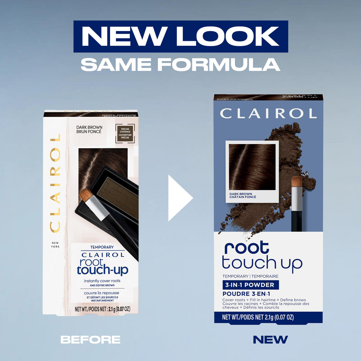 Poudre de retouche racines Clairol Brun Moyen avec pinceau d'application