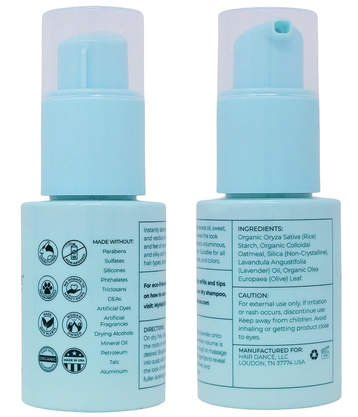 Poudre de shampooing sec Hair Dance dans un environnement de camping