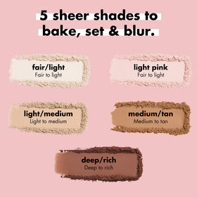 Poudre fixante Halo Glow d'e.l.f. ouverte avec échantillon