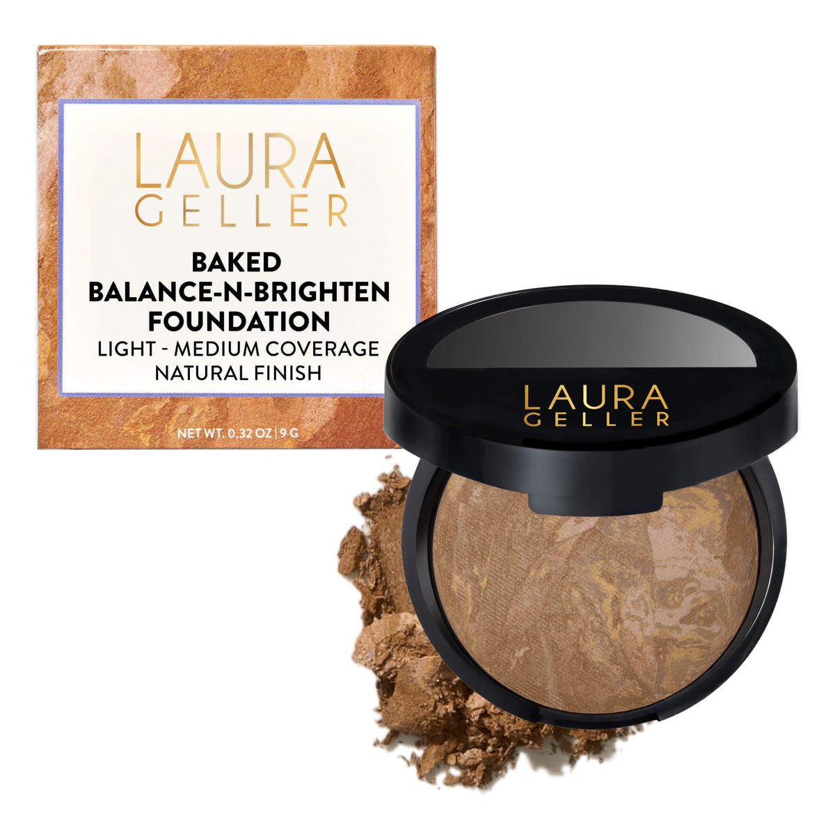 Poudre fond de teint LAURA GELLER Baked Balance-n-Brighten couleur Sand en vue de face