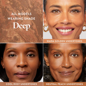 Poudre fond de teint LAURA GELLER Baked Balance-n-Brighten Deep sur une peau maquillée