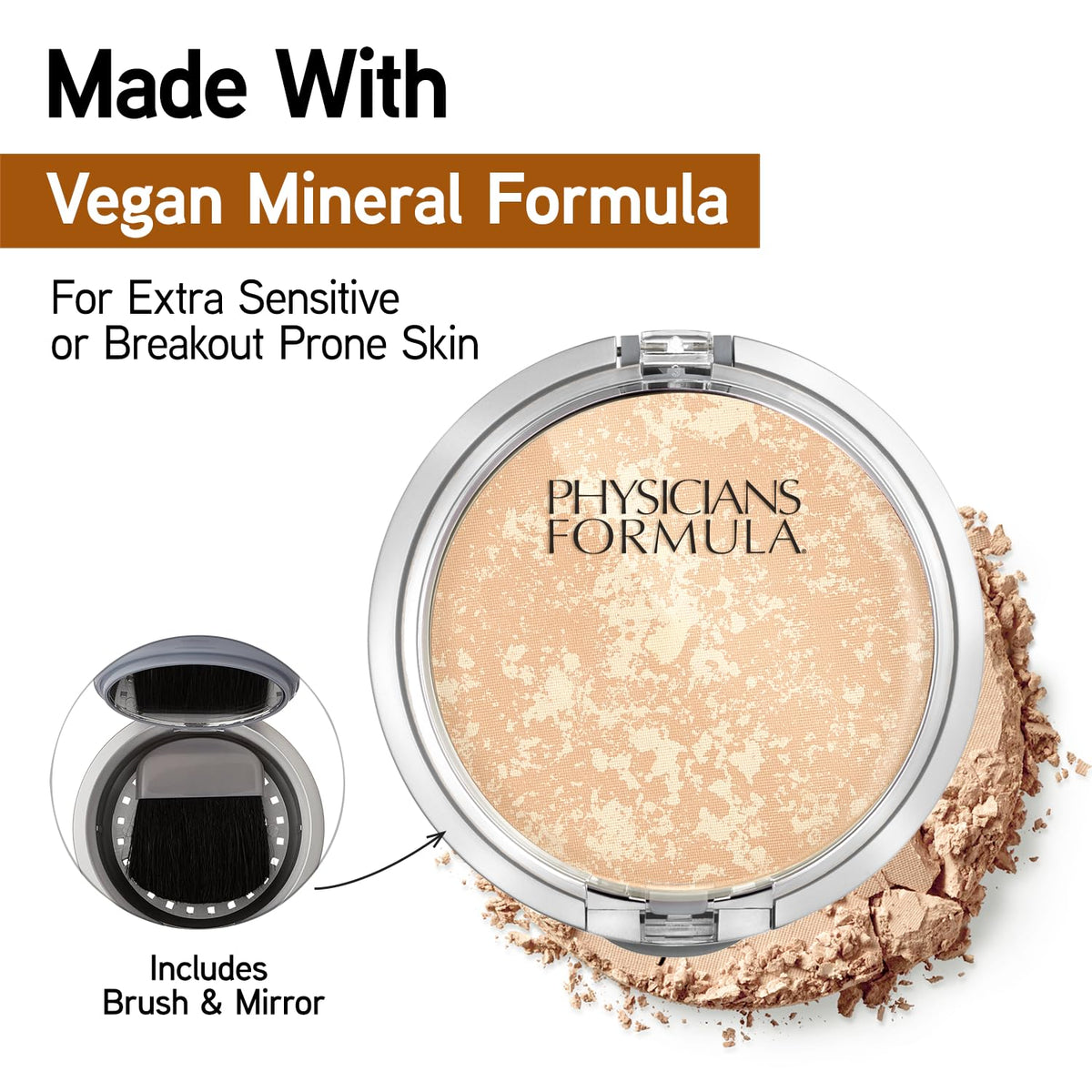 Poudre Minérale Physicians Formula sur une peau avec un teint naturel