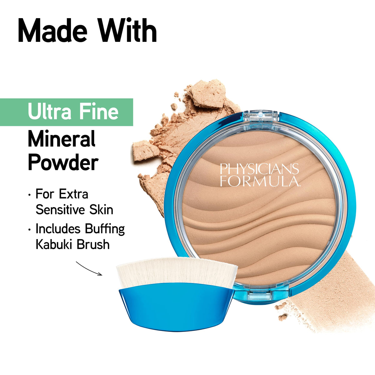 Poudre minérale pressée Physicians Formula côté ouvert