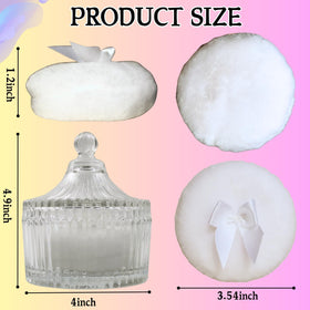 Poudre puff velours blanche avec un joli nœud