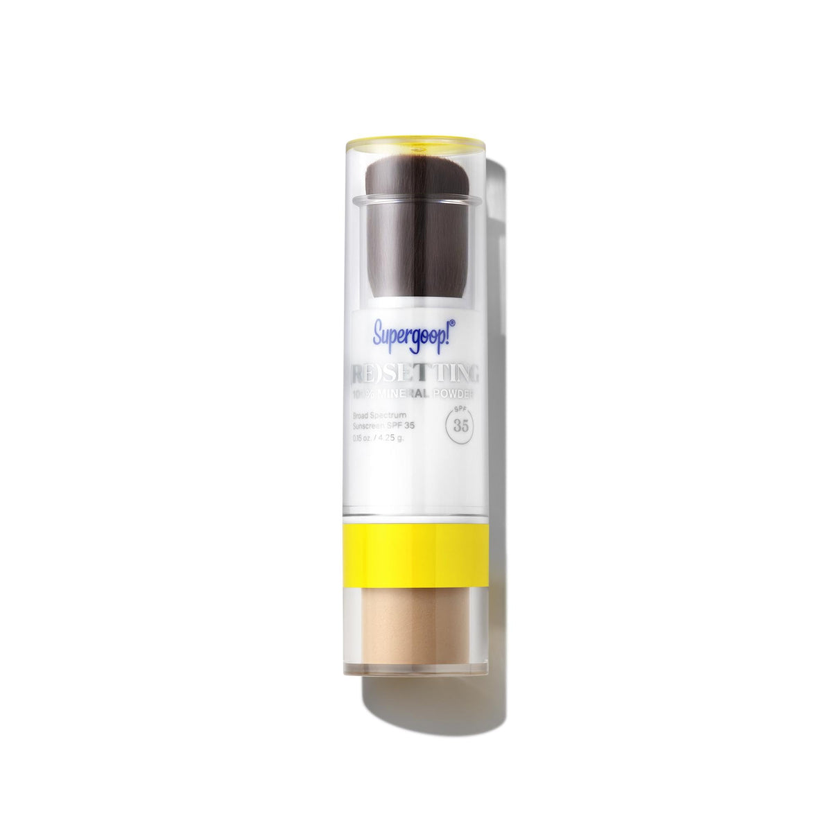 Poudre (Re)setting SPF 35 de Supergoop! vue de face avec packaging