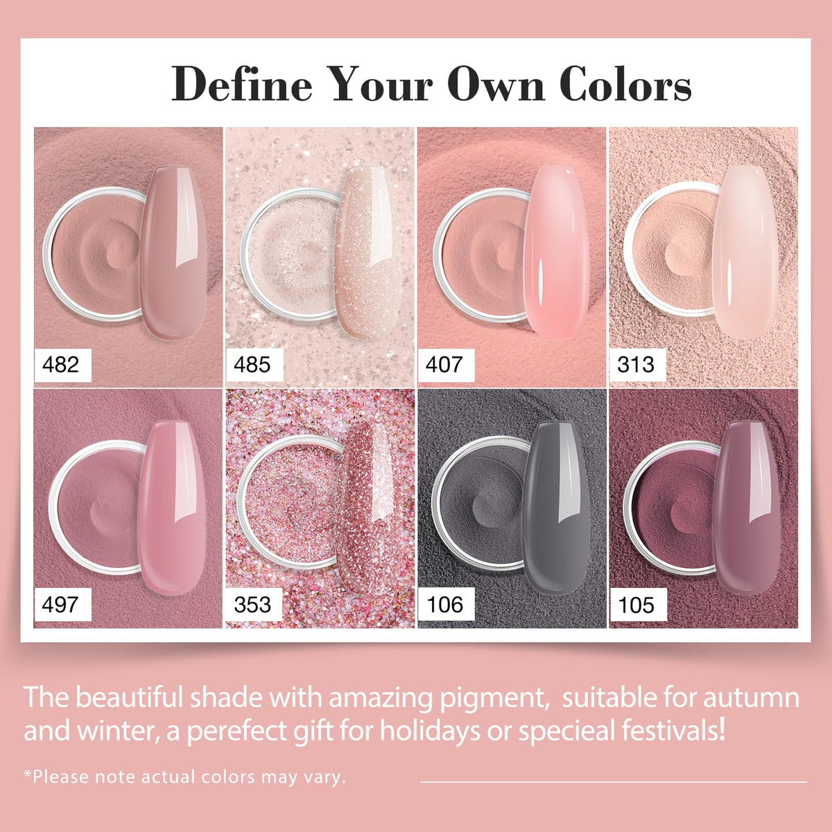 Poudres colorées du Kit de Poudre à Tremper AZUREBEAUTY