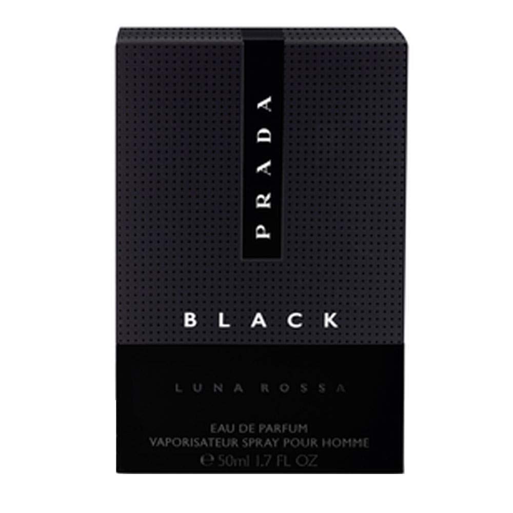 Prada Luna Rossa Black Eau de Parfum sur une table avec un fond marin