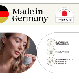 Présentation de la crème de jour Kiyomi Skin dans son emballage écologique