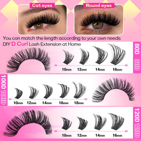 Présentation des cils 80D, 100D, 120D du kit FANXITON