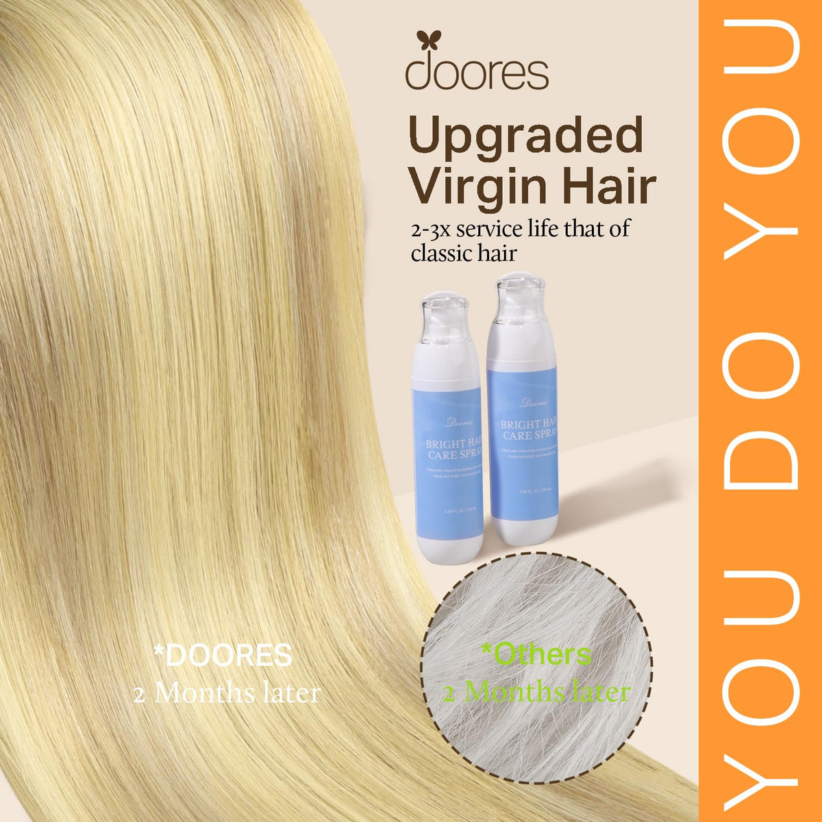 Présentation des extensions capillaires DOORES avec 9 pièces et 20 clips