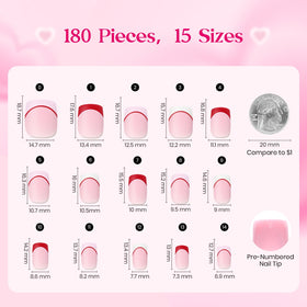 Présentation des faux ongles courtes carrés en différentes couleurs