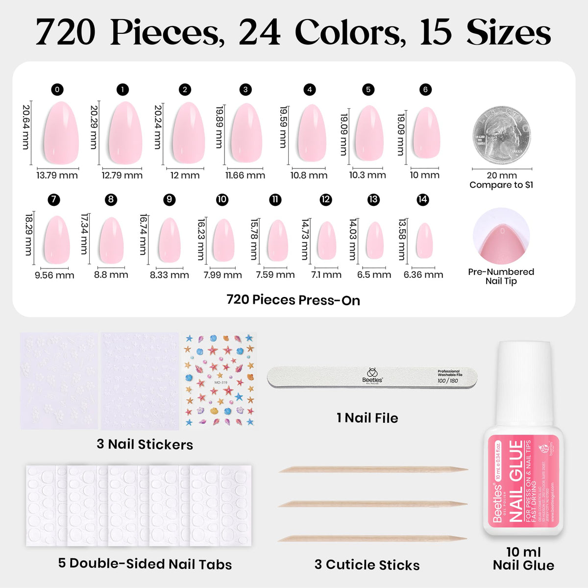 présentation des ongles pressés avec design pailleté