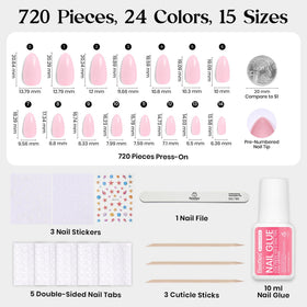 présentation des ongles pressés avec design pailleté