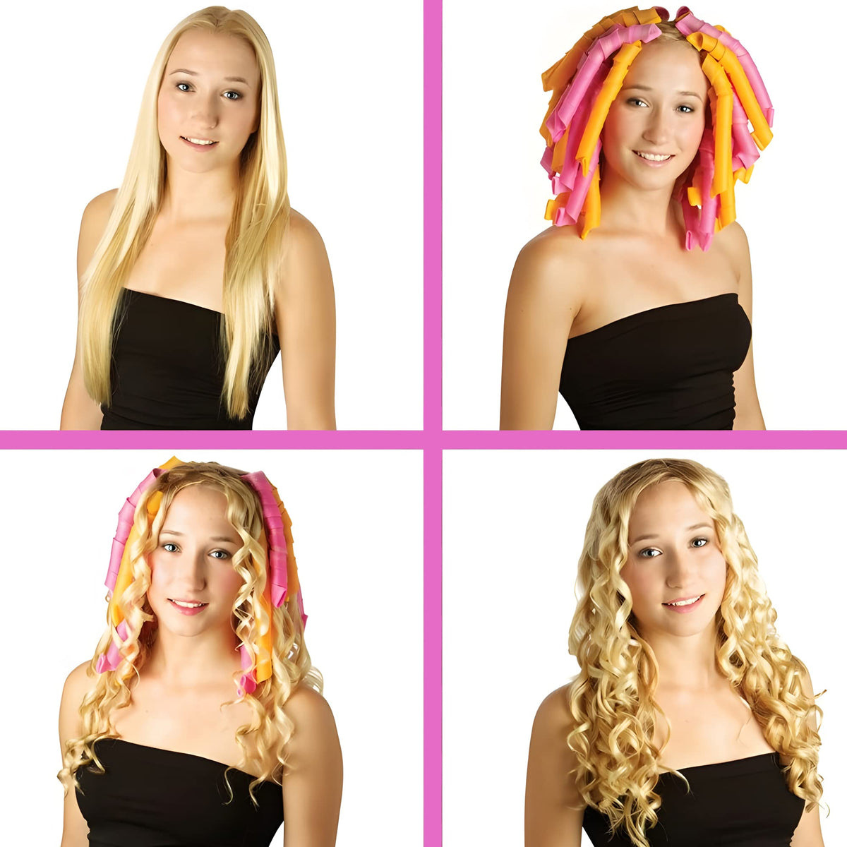 Présentation des rouleaux à cheveux MC MAGIC CURLER étendus à 22 pouces
