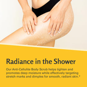 Présentation du gommage anti-cellulite M3 Naturals avec ses principaux ingrédients