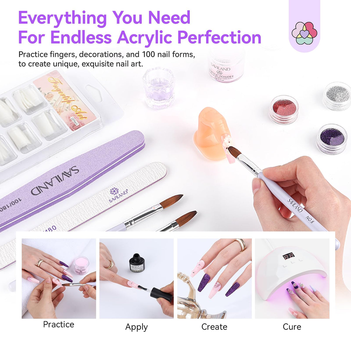 Présentation du kit acrylique SAVILAND avec tous les éléments
