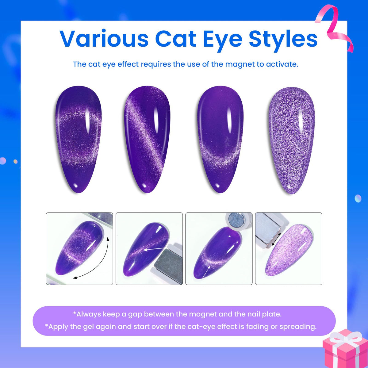 Présentation du kit de vernis à ongles Cat Eye beetles