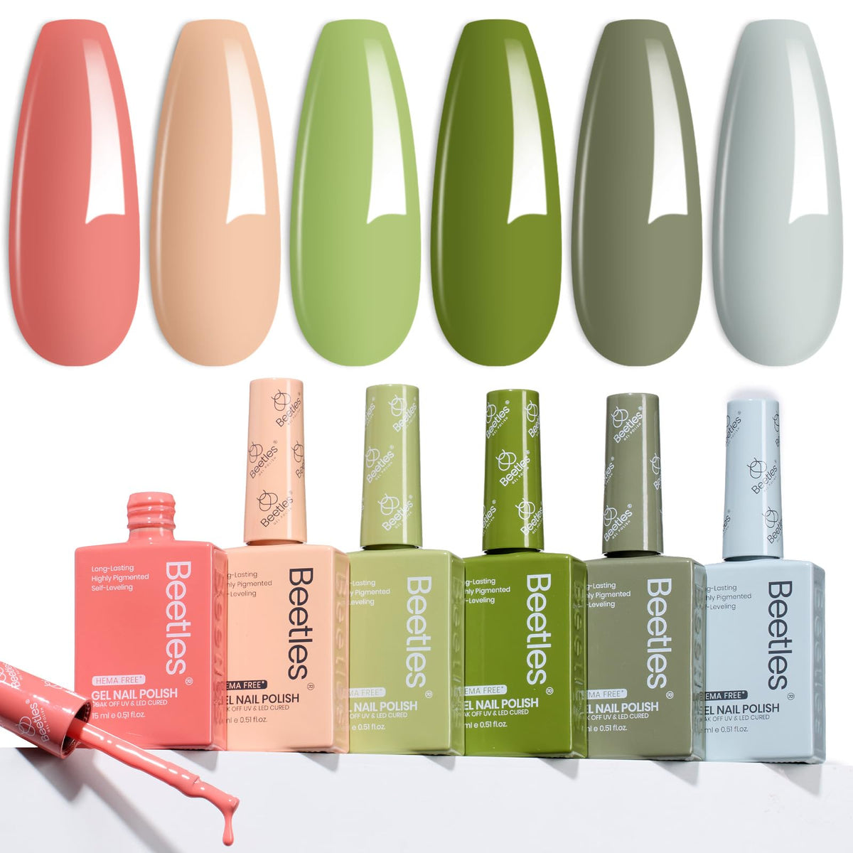 Présentation du set de vernis à ongles beetles sur une table