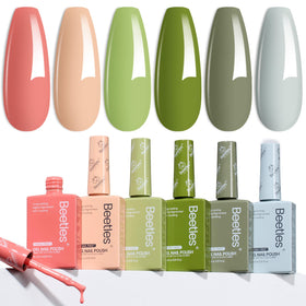 Présentation du set de vernis à ongles beetles sur une table