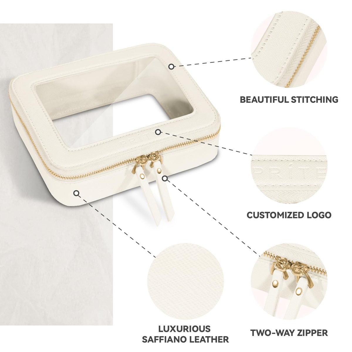 Prite pochette maquillage avec accessoires de beauté à l'intérieur